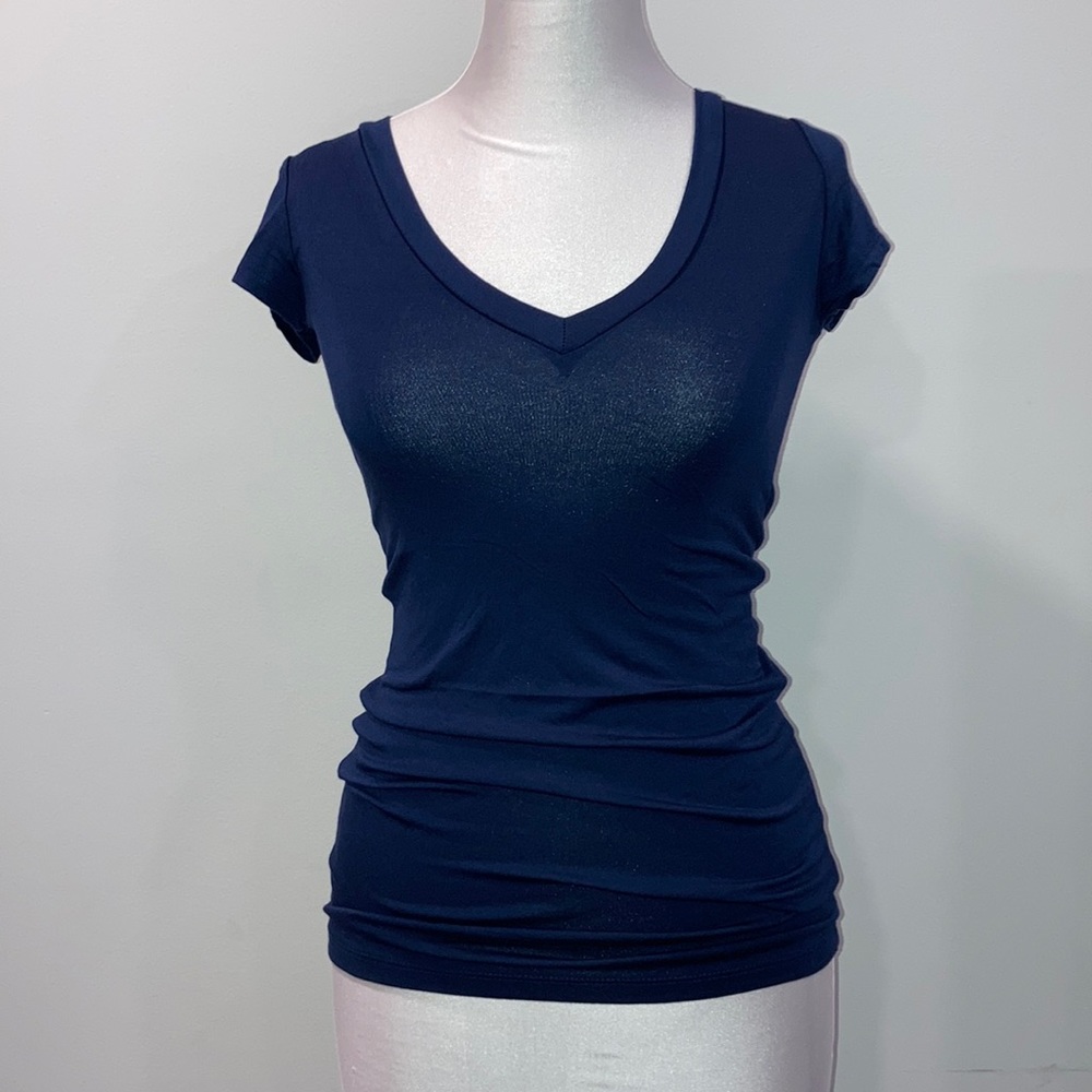 Aqua Basic Short Sleeve V-neck Tee